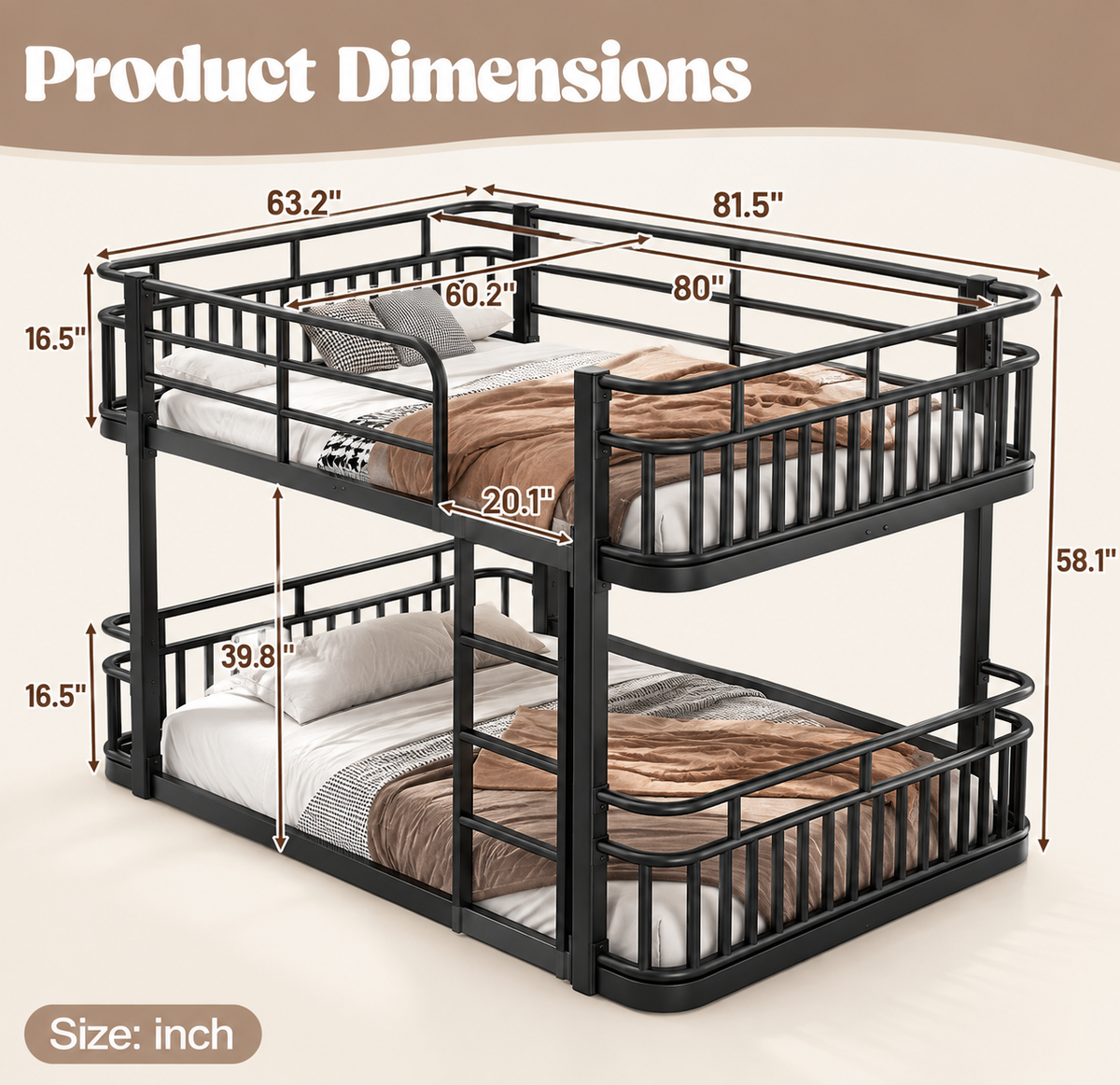 Atlas Queen Over Queen Bunk Bed