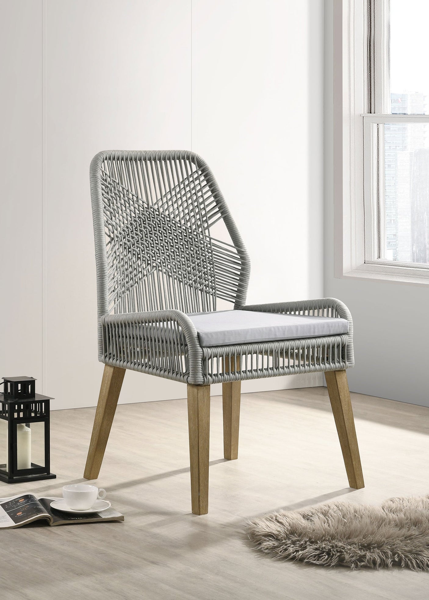 Nakia Woven Rope Dining Side Chairs (Set of 2)