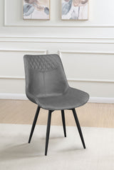 Brassie Upholstered Swivel Dining Side Chair Grey (Set of 2)