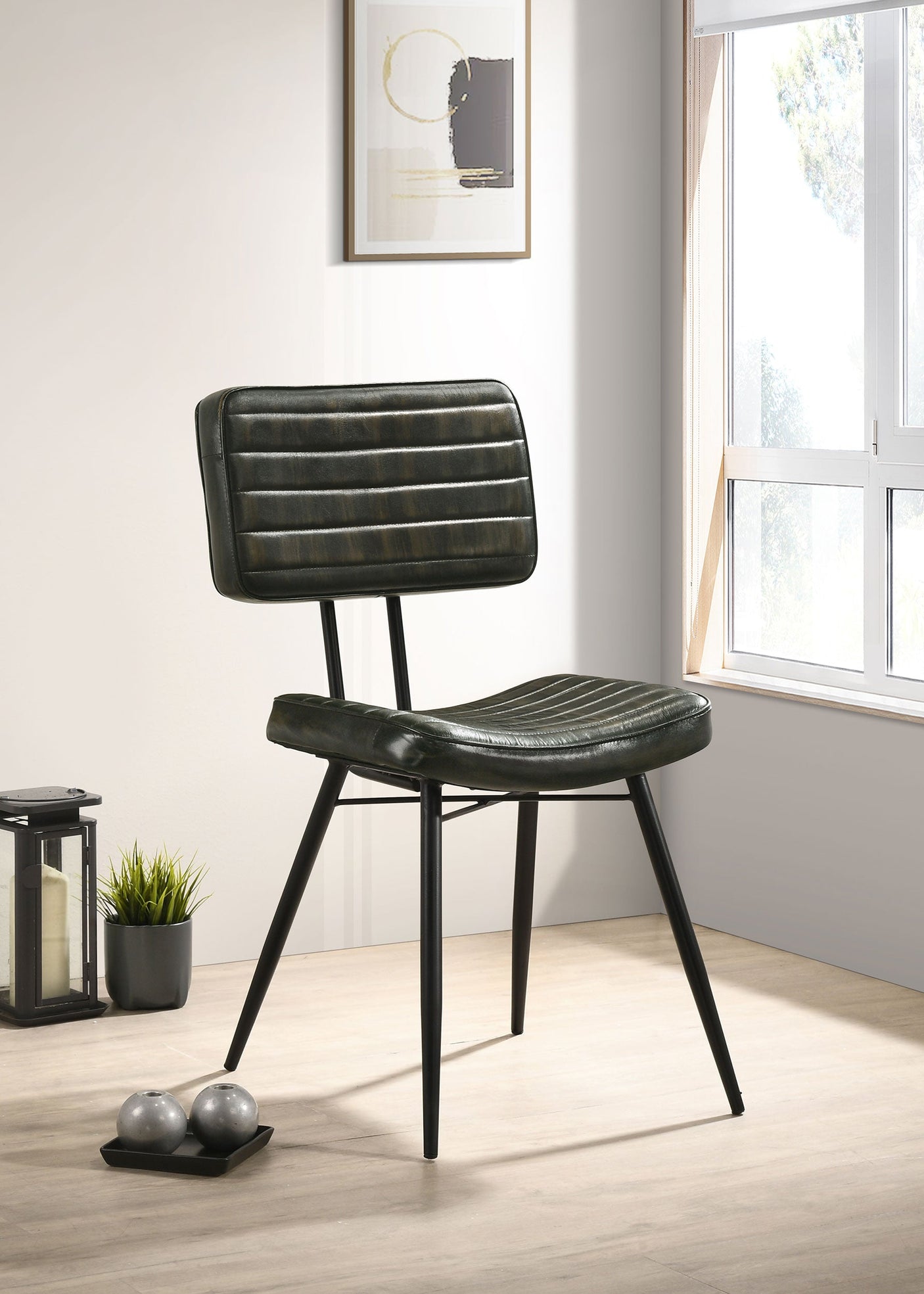 Misty Leather Upholstered Dining Side Chair (Set of 2)