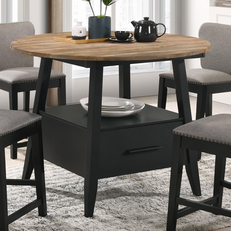 Gibson Round 50-inch Counter Height Dining Table Yukon Oak