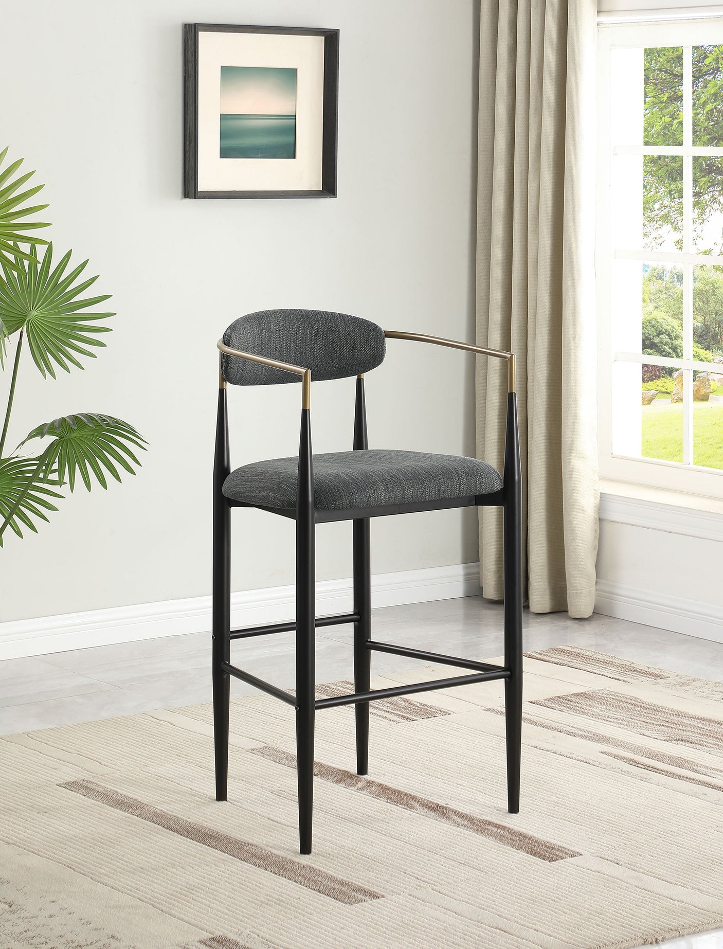 Tina Fabric Upholstered Bar Chair (Set of 2)