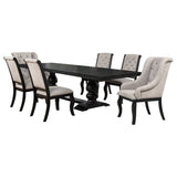 Phelps 9-piece Rectangular Dining Table Set Distressed Noir