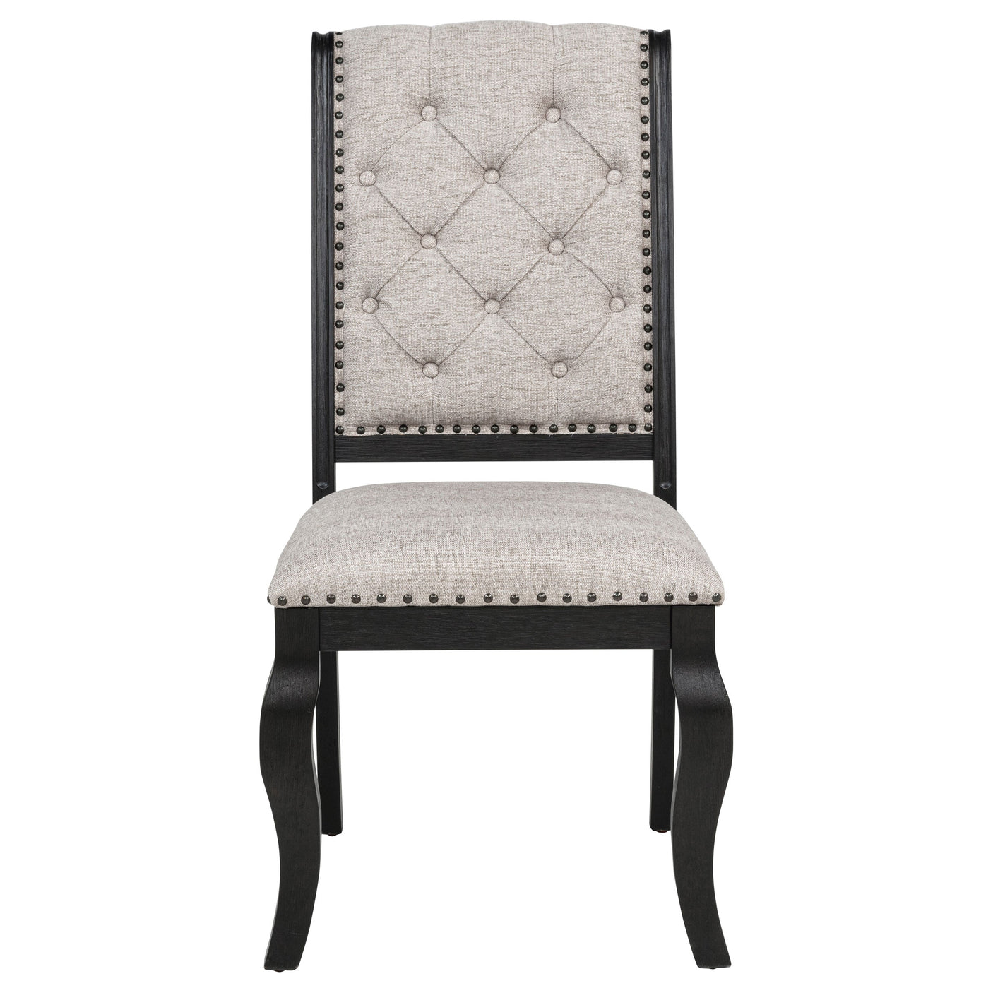 Phelps Upholstered Dining Side Chair Tan Distressed Noir (Set of 2)