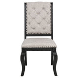 Phelps Upholstered Dining Side Chair Tan Distressed Noir (Set of 2)