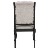 Phelps Upholstered Dining Side Chair Tan Distressed Noir (Set of 2)