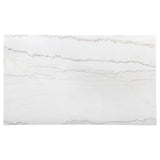 Averill 72-inch Rectangular White Marble Top Dining Table Coffee Bean