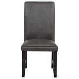 Averill Faux Leather Upholstered Dining Side Chair Dark Grey (Set of 2)