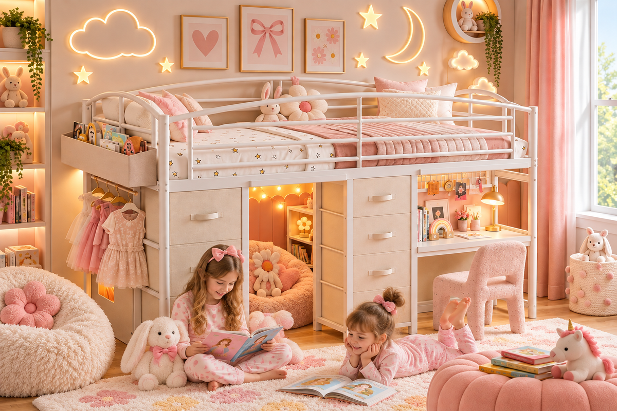 Low Loft Bed - Twin