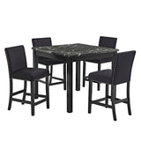 Lennon 5-Pk Counter Height Set Black