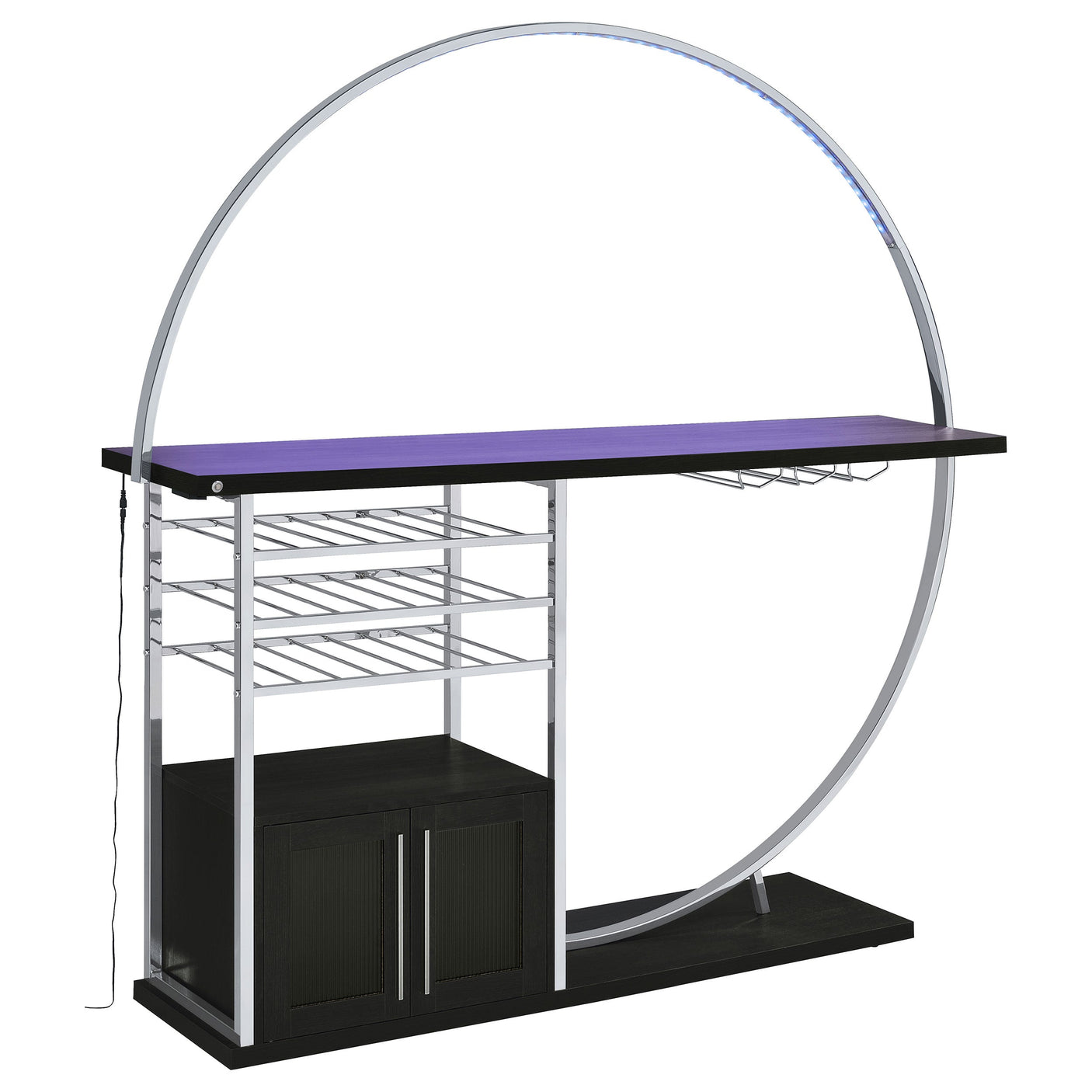 Risley 2-door Circular LED Wine Cabinet High Gloss