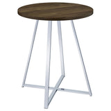 Burkhart Round 35-inch Pub Height Bistro Bar Table Brown Oak
