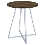 Burkhart Round 35-inch Pub Height Bistro Bar Table Brown Oak