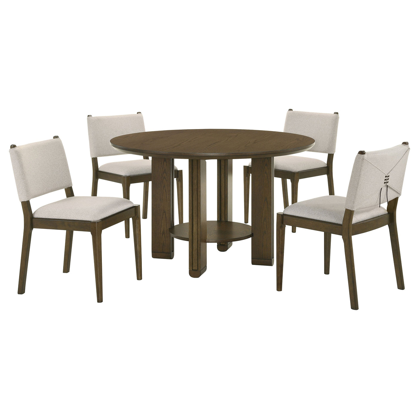 Ottowa Round Wood Dining Room Table Set Brown