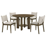 Ottowa Round Wood Dining Room Table Set Brown