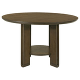 Ottowa Round Wood Dining Room Table Set Brown