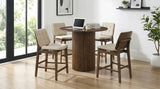 Hamlyn Round Wood Counter Height Dining Set Cream and