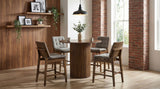 Hamlyn Round Wood Counter Height Dining Set Grey and