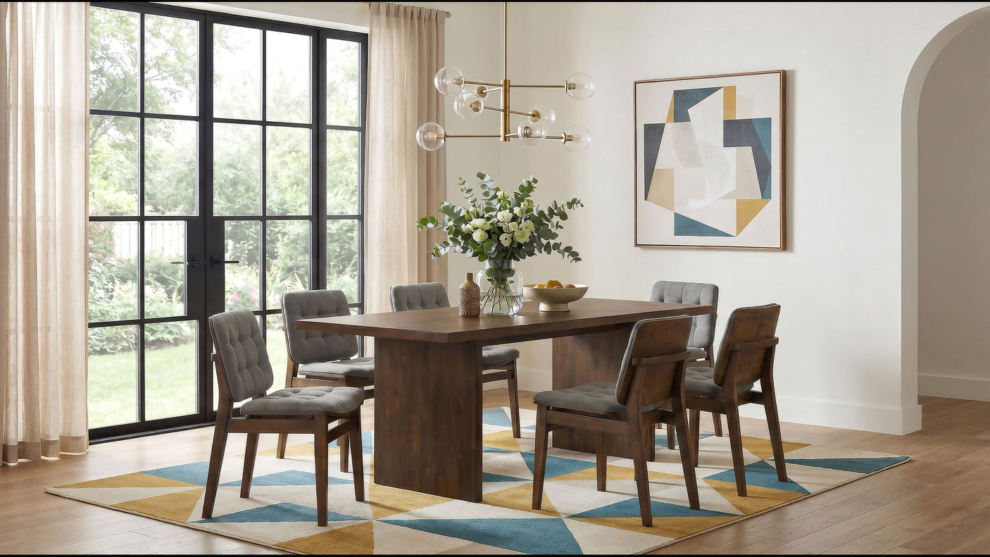 Decker 82-Inch Rectangular Dining Set Grey and