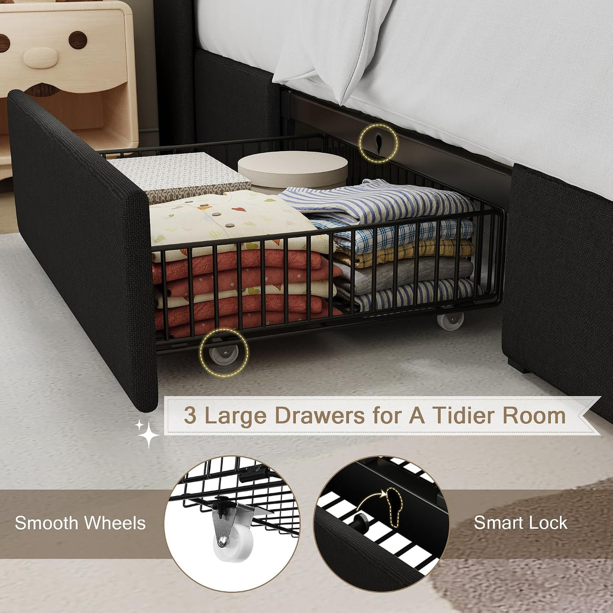 HavenLux Storage Bed