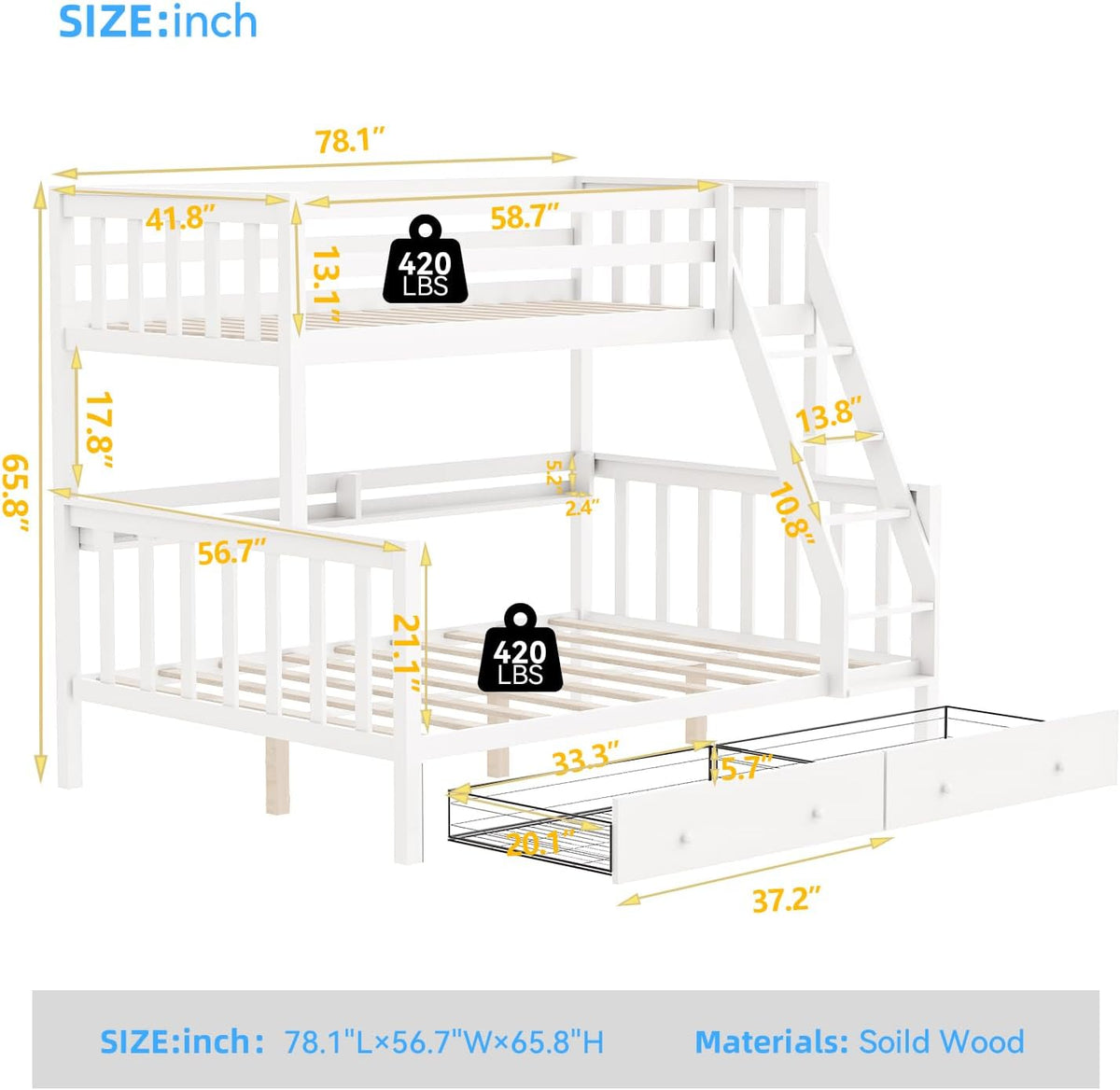 Abigail Twin Over Full Bunkbed