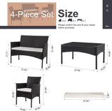 Jim 4pc Wicker Patio Set
