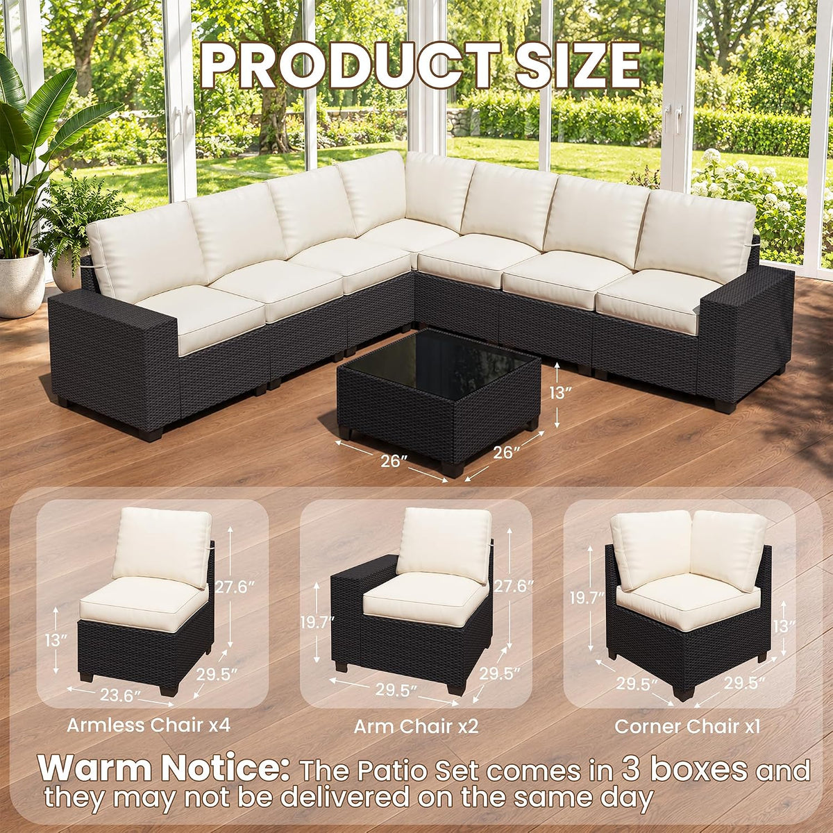 Dwight 8pc Patio Sectional