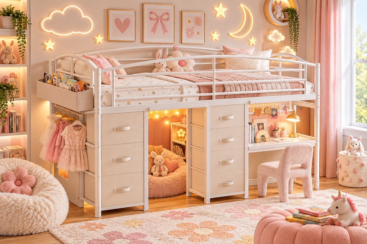 Low Loft Bed - Twin