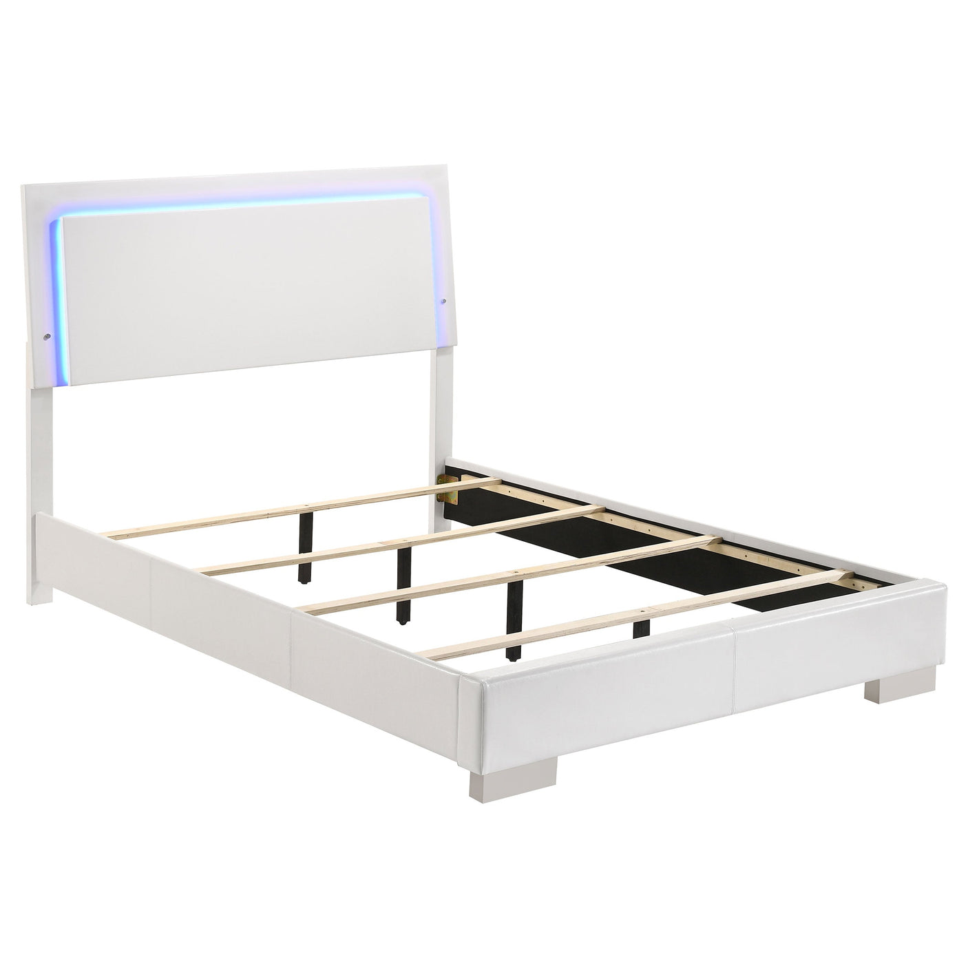 Felicity Wood LED Panel Bed