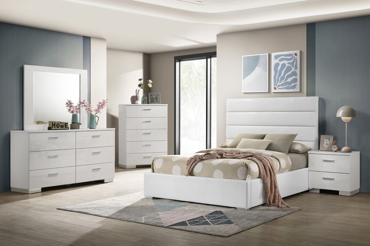 Felicity Bedroom Set White High Gloss