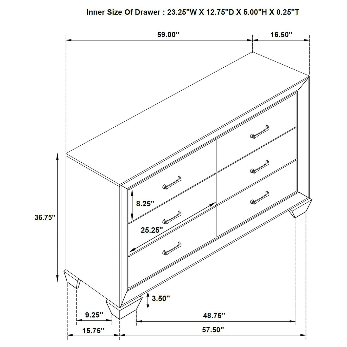 Kauffman 6-drawer Dresser