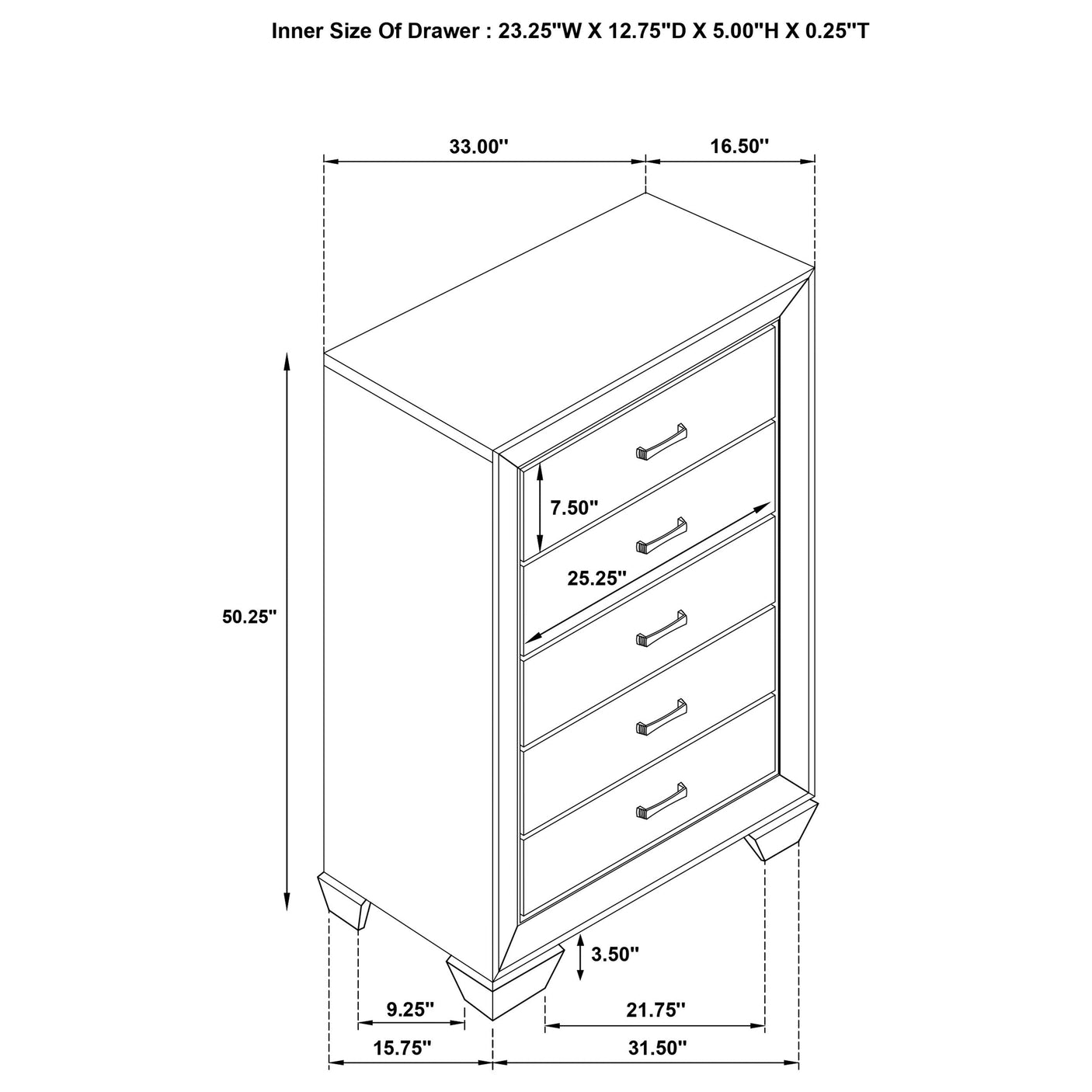 Kauffman 5-drawer Bedroom Chest