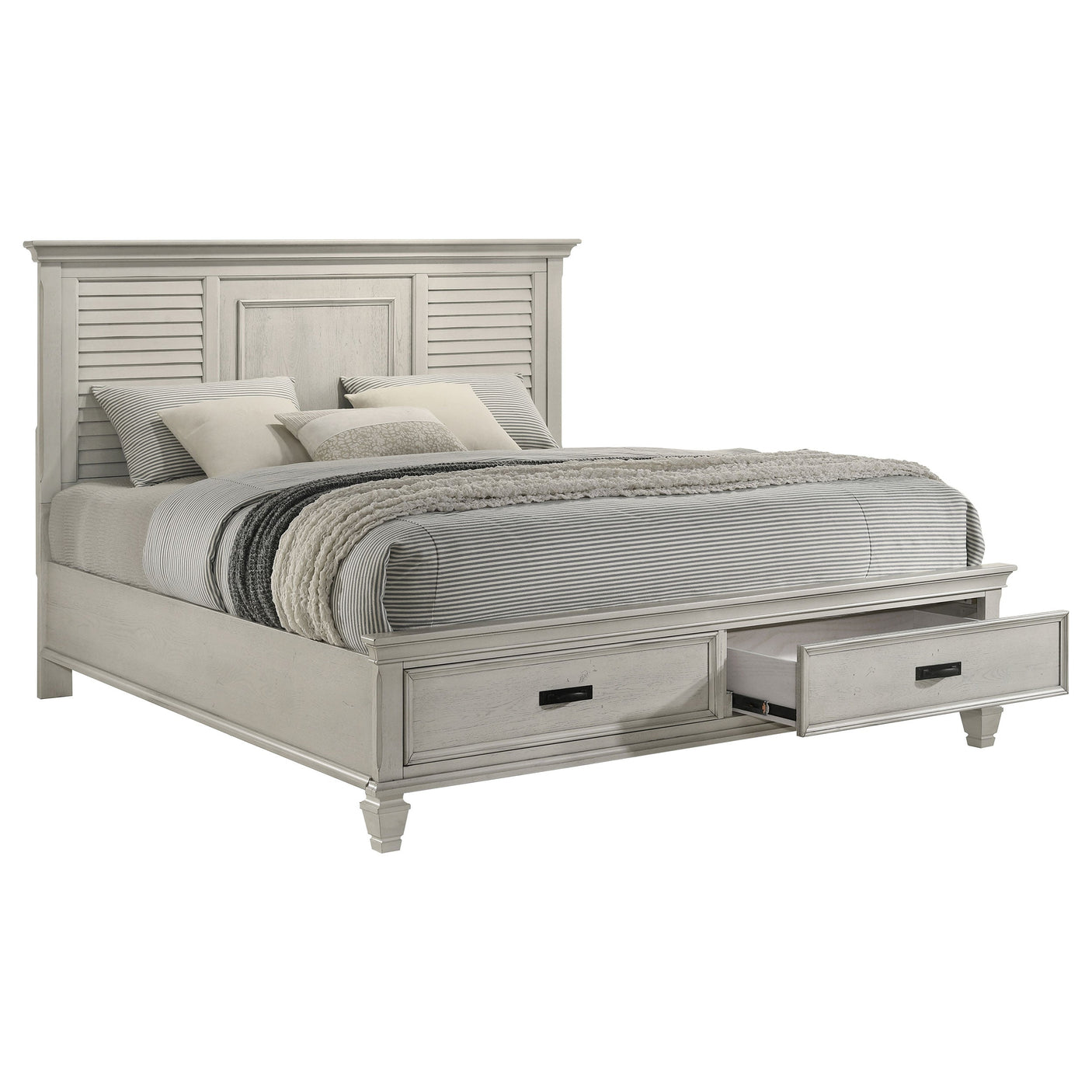 Franco Wood Storage Panel Bed Distressed