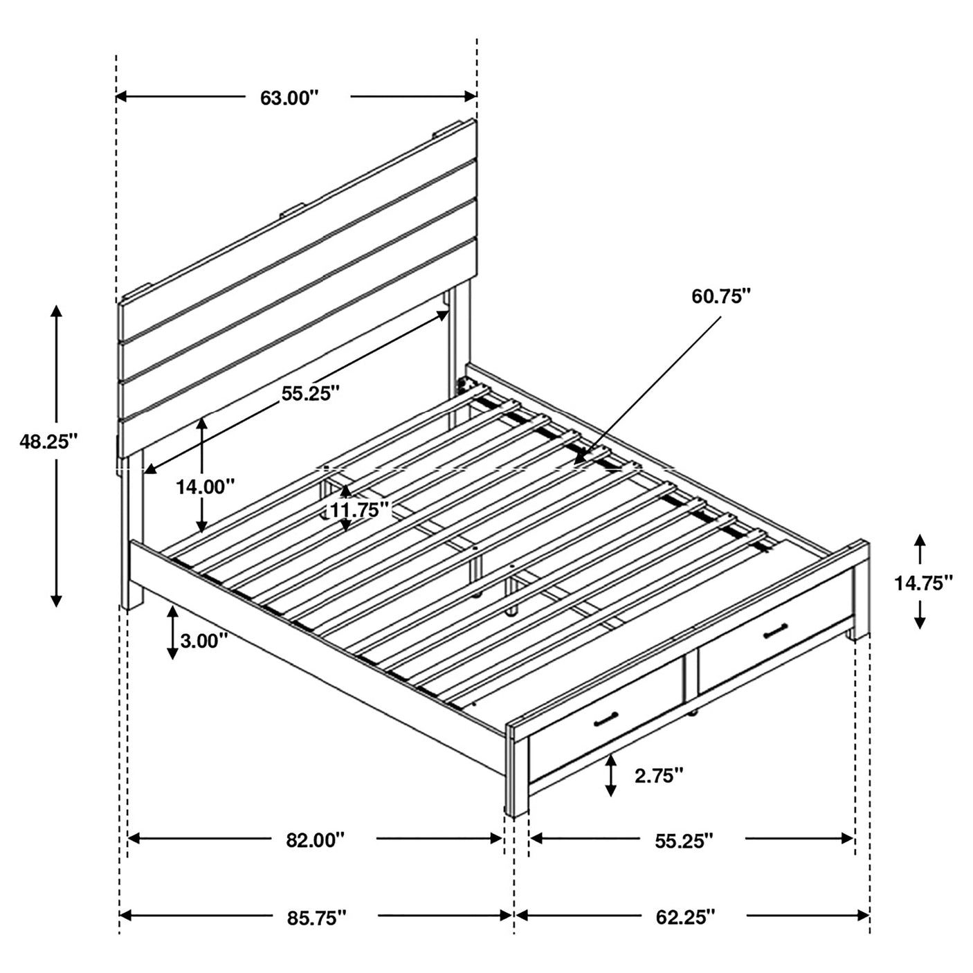 Brantford Wood Storage Panel Bed