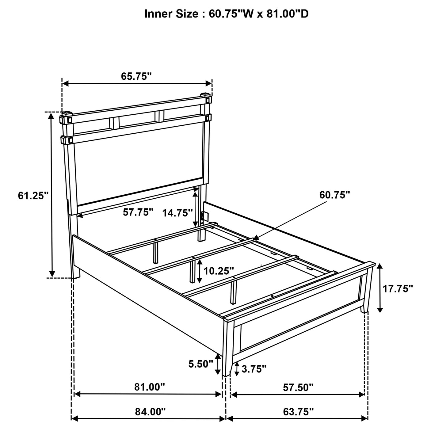 Hazlewood 61-inch Panel Bed Vineyard Oak