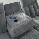 Greely Bend Reclining Power Sofa w/Drop Down Table