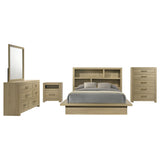 Hendricks Bookcase Headboard Platform Bed Light Oak