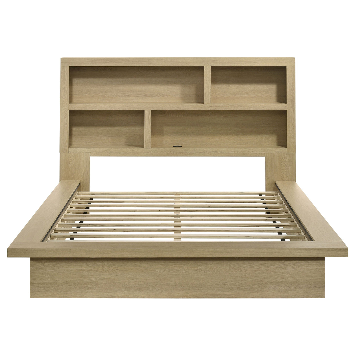 Hendricks Bookcase Headboard Platform Bed Light Oak