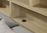 Hendricks Bookcase Headboard Platform Bed Light Oak