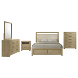 Hendricks Bookcase Headboard Platform Bed Light Oak