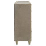 Lorient 8-drawer LED Bedroom Flame Box Dresser Ivory Camel