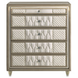 Lorient 5-drawer LED Chest of Drawers Ivory and Camel