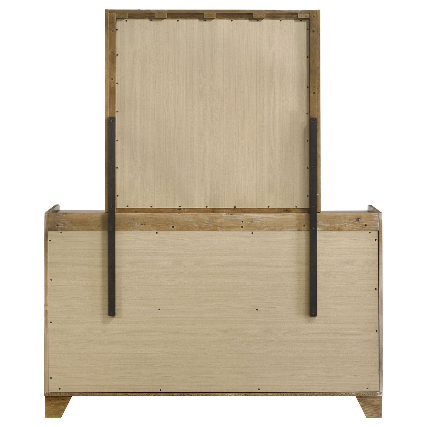 Henderson 6-drawer Bedroom Dresser with Mirror Medium Oak