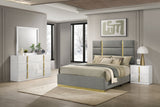 Ines Bedroom Set Grey and White High Gloss