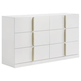 Ines Bedroom Set Grey and White High Gloss