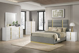 Ines Bedroom Set Grey and White High Gloss
