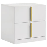 Ines Bedroom Set Grey and White High Gloss