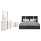 Ines Bedroom Set Grey and White High Gloss