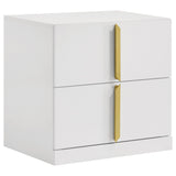 Ines Bedroom Set Grey and White High Gloss
