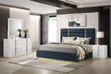 Ines Bedroom Set Grey and White High Gloss